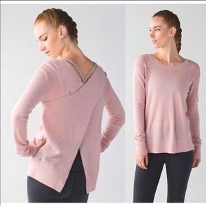 Lululemon Pink Sunset Savasana Cross Back Sweater
